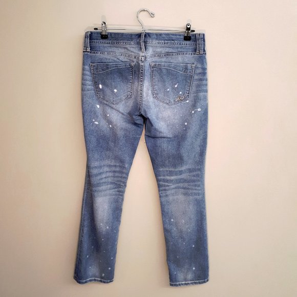 EXPRESS Stella Low Rise Cropped Skinny Jeans in Distressed Medium Wash 90094 - Picture 2 of 13